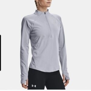Under Armour Women’s Light Gray Half-Zip Performance Top Size L